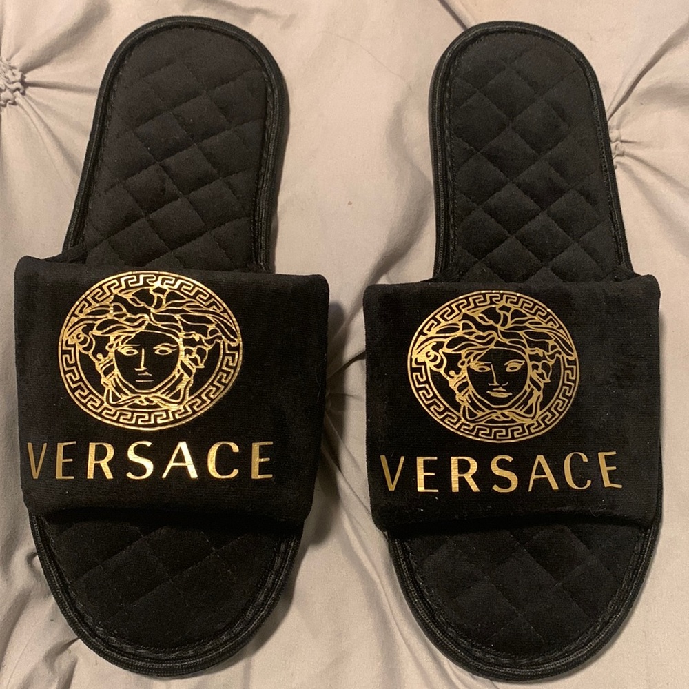 Black design slippers